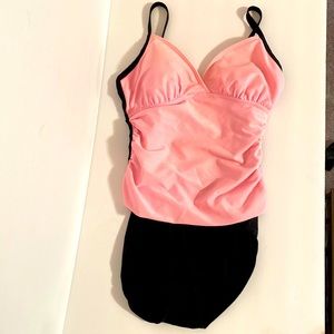 Fantasizer Swimsuit Vintage Retro Black and Pink One Piece Size 10/32